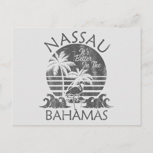 Retro Nassau Bahama's Briefkaart Vakantie Cruise (Voorkant)