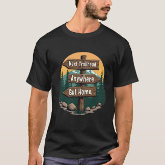 Retro Nationaal Park Trail Bord Wandelavontuur T- T-shirt