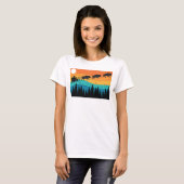 Retro National Park Bison Buffalo Kerstmis T-shirt (Voorkant volledig)