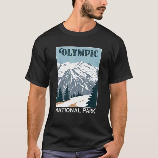 Retro National Park Mountain Camping Souve T-shirt (Voorkant)