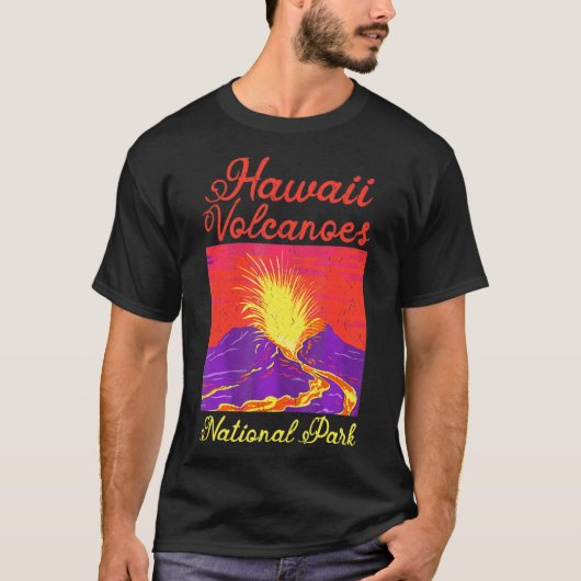 Retro National Park Tshirt Hawaii Volcanoes Nation (Voorkant)