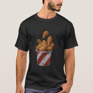Retro Nationale Gebakken Kip Dag Grappig Fast Food T-shirt