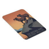 Retro Nationale Parken Reizen Poster Magneet (Rechterzijde)