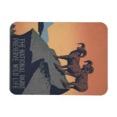 Retro Nationale Parken Reizen Poster Magneet (Horizontaal)