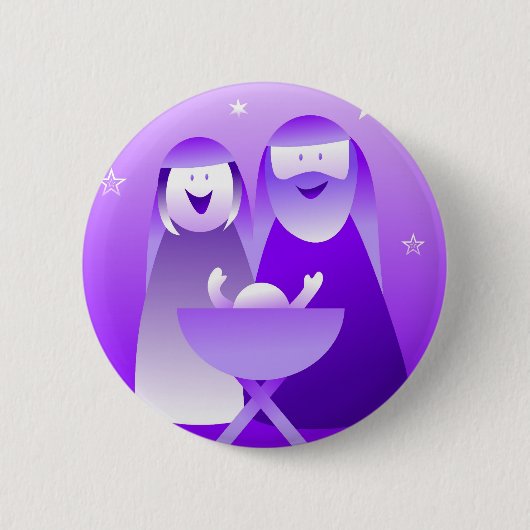 Retro Nativiteit Ronde Button 5,7 Cm (Voorkant)