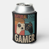 Retro Natural Born Gamer Funny Blikjeskoeler (Blikje Achterkant)