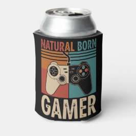 Retro Natural Born Gamer Funny Blikjeskoeler