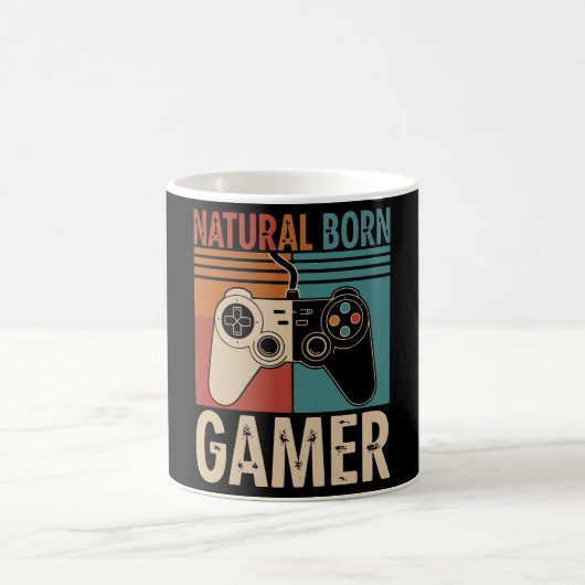 Retro Natural Born Gamer Funny Koffiemok (Center)