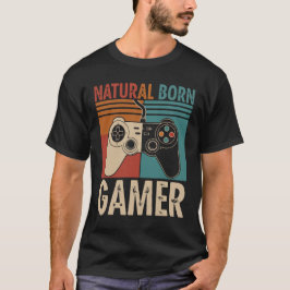 Retro Natural Born Gamer Funny T-shirt