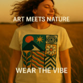 Retro Natuur Abstracte kunst-moderne geometrische  T-shirt