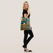 Retro Natuur Abstracte kunst-moderne geometrische Tote Bag (Op model)