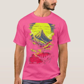 Retro Natuur Bergen Trees Wandelen Buiten T-shirt