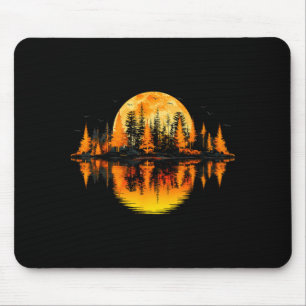 Retro natuur bomen reflectie zonsondergang bos muismat
