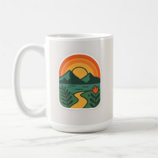 Retro Natuur Sunset - Mountain Koffiemok