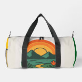 Retro Natuur Sunset - Mountain Plunjezak (Achterkant)