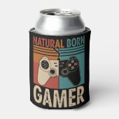 Retro Natuurlijke Geboorte Gamer Grappig Blikjeskoeler (Blikje Voorkant)