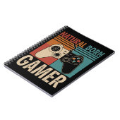 Retro Natuurlijke Geboorte Gamer Grappig Notitieboek (Linkerzijde)
