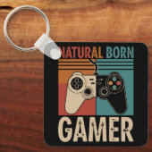 Retro Natuurlijke Geboortespeler Grappig Sleutelhanger (Voorkant)