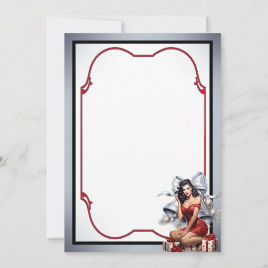 Retro Naughty en I Know It Christmas Pinup Kaart (Achterkant)