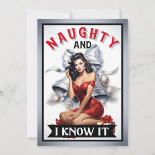 Retro Naughty en I Know It Christmas Pinup Kaart