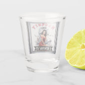 Retro Naughty en I Know It Christmas Pinup Shot Glas (Achterkant)