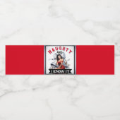 Retro Naughty en I Know It Christmas Pinup Waterfles Etiket (Enkel label)