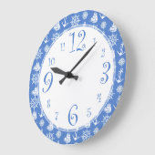 Retro Nautical Blue en White Kitchen Clock Grote Klok (Hoek)