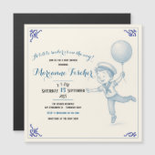 Retro Nautical Jongens Baby Shower Uitnodiging (Voorkant / Achterkant)