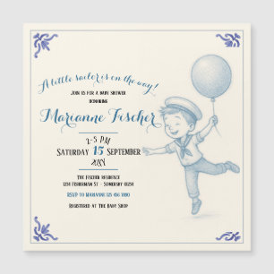 Retro Nautical Jongens Baby Shower Uitnodiging