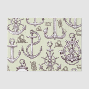 Retro Nautical Pattern Tissuepapier