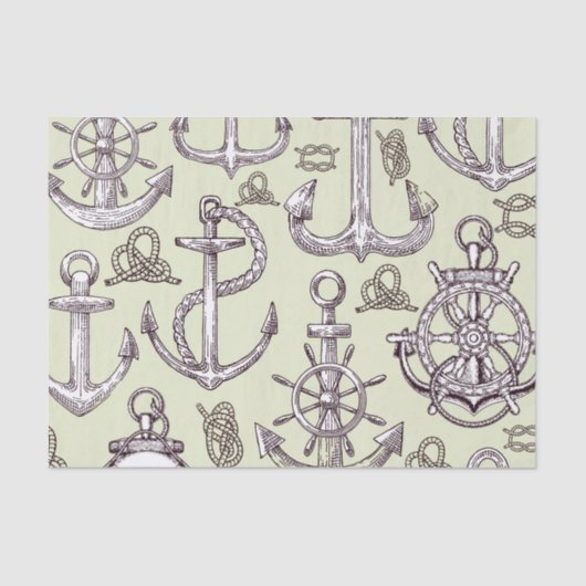 Retro Nautical Pattern Tissuepapier (Voorkant)
