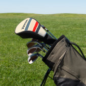 Retro Nautical Rainbow Across Striping with Name Golfheadcover (Insitu)