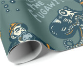 Retro Nautical Threadtical Ocean Pattern Cadeaupapier (Rol Hoek)