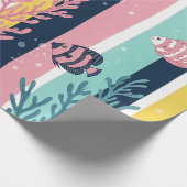 Retro Nautical Watercolor Patroon (7) Cadeaupapier (Hoek)