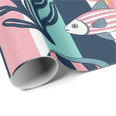 Retro Nautical Watercolor Patroon (7) Cadeaupapier (Rol Hoek)