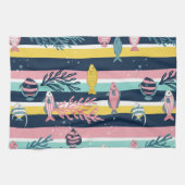 Retro Nautical Watercolor Patroon (7) Theedoek (Horizontaal)