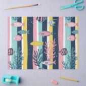 Retro Nautical Watercolor Patroon (7) Tissuepapier (Craft)