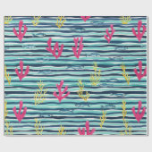 Retro Nautical Waterverf Patroon (1) Cadeaupapier (Vlak)