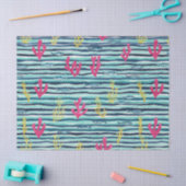 Retro Nautical Waterverf Patroon (1) Tissuepapier (Craft)
