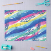 Retro Nautical Waterverf Patroon (3) Tissuepapier (Craft)