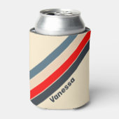 Retro Nautilus Regenboog Gestreepte met Naam Blikjeskoeler (Blikje Voorkant)