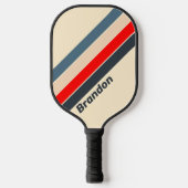 Retro Nautilus Regenboog met Naam Pickleball Paddle (Voorkant)