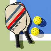 Retro Nautilus Regenboog met Naam Pickleball Paddle