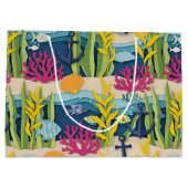 Retro Nautilus Waterverf Patroon (10) Groot Cadeauzakje (Achterkant)