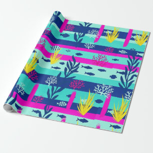 Retro Nautilus Waterverf Patroon (5) Cadeaupapier