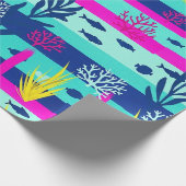 Retro Nautilus Waterverf Patroon (5) Cadeaupapier (Hoek)