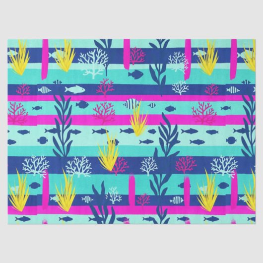 Retro Nautilus Waterverf Patroon (5) Tissuepapier (Voorkant)
