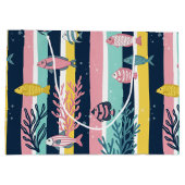 Retro Nautilus Waterverf Patroon (7) Groot Cadeauzakje (Achterkant)