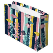 Retro Nautilus Waterverf Patroon (7) Groot Cadeauzakje (Achterkant Gekanteld)