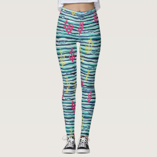 Retro nautisch aquarelpatroon (1) leggings